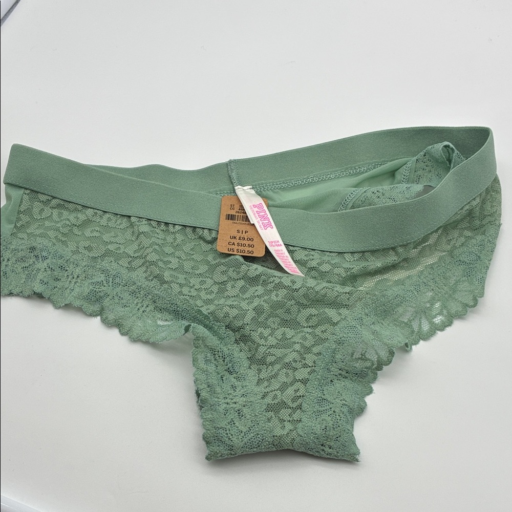 NWT Victoria secret’s pink Green Lace Panties